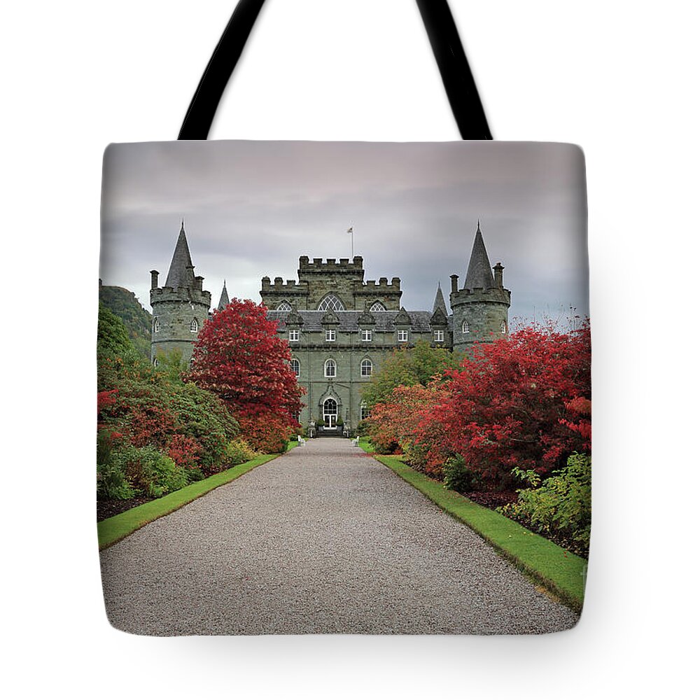 Inveraray Castle Tote Bag featuring the photograph Inveraray Castle in Autumn by Maria Gaellman
