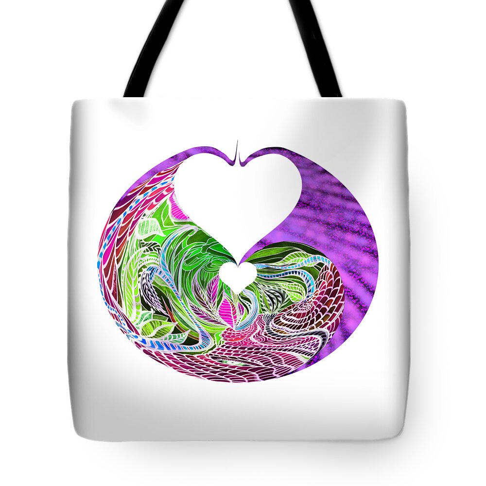 Garden Tote Bag featuring the digital art Invert Hearts by Adria Trail