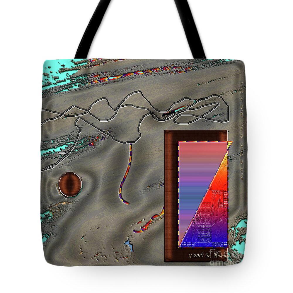 Clay Tote Bag featuring the digital art Inw_20a6504 Cheek To Cheek by Kateri Starczewski