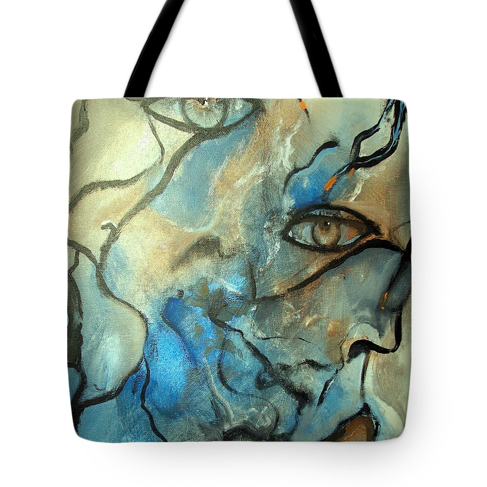 Art African American Tote Bag featuring the painting Inward Vision by Raymond Doward