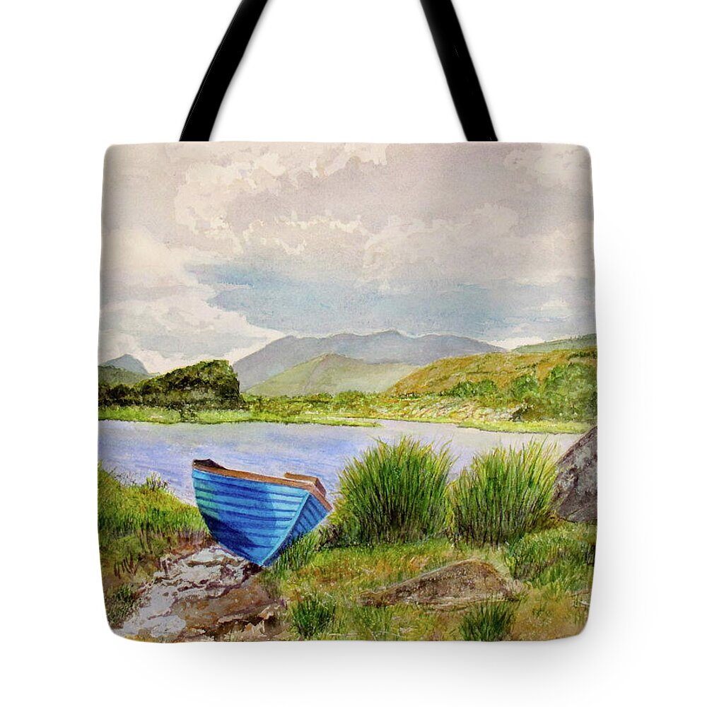 Blue Tote Bag featuring the painting Ireland by Carol Flagg