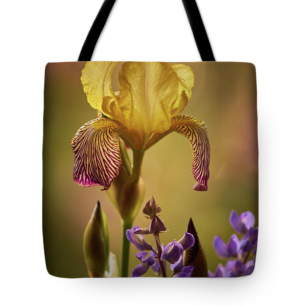 Iris Tote Bag featuring the photograph Iris 7 by Loni Collins