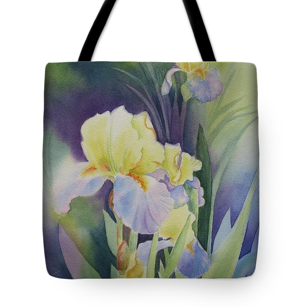 Iris Tote Bag featuring the painting Iris by Deborah Ronglien
