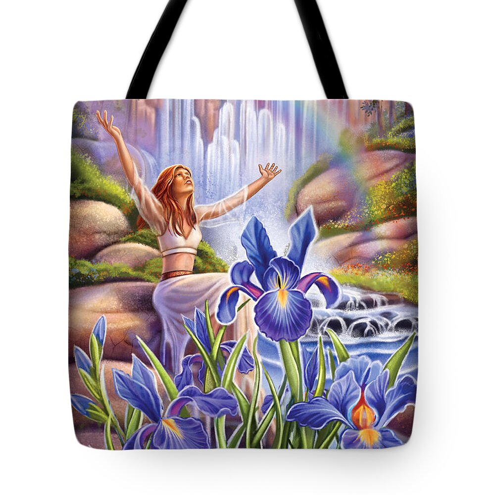 Iris Tote Bag featuring the painting Iris - Fine Tune by Anne Wertheim