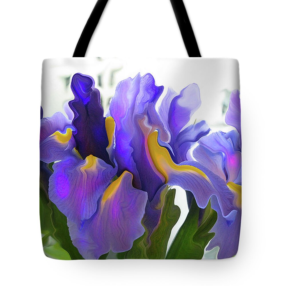 Abstract Tote Bag featuring the photograph Iris by Kathy Moll