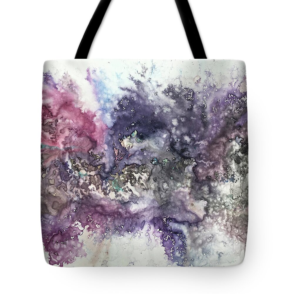 Abstract Tote Bag featuring the photograph Iris by Linda Cranston