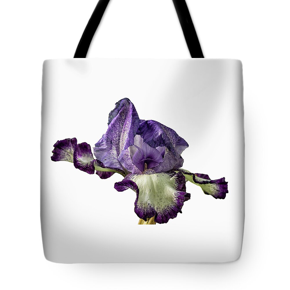 Iris Tote Bag featuring the photograph Iris with Flare by Belinda Greb