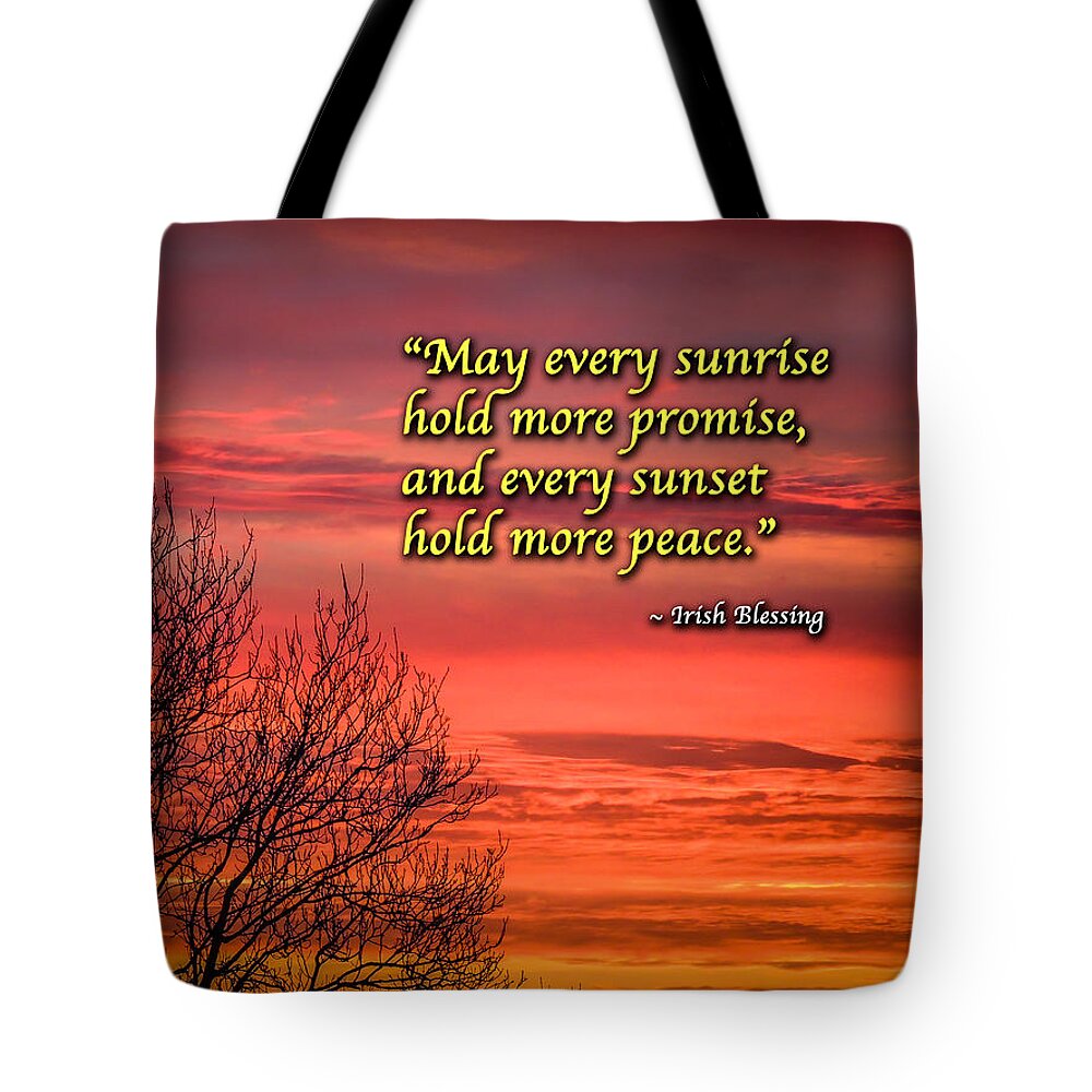 Ireland Tote Bag featuring the photograph Irish Blessing - May Every Sunrise... by James Truett