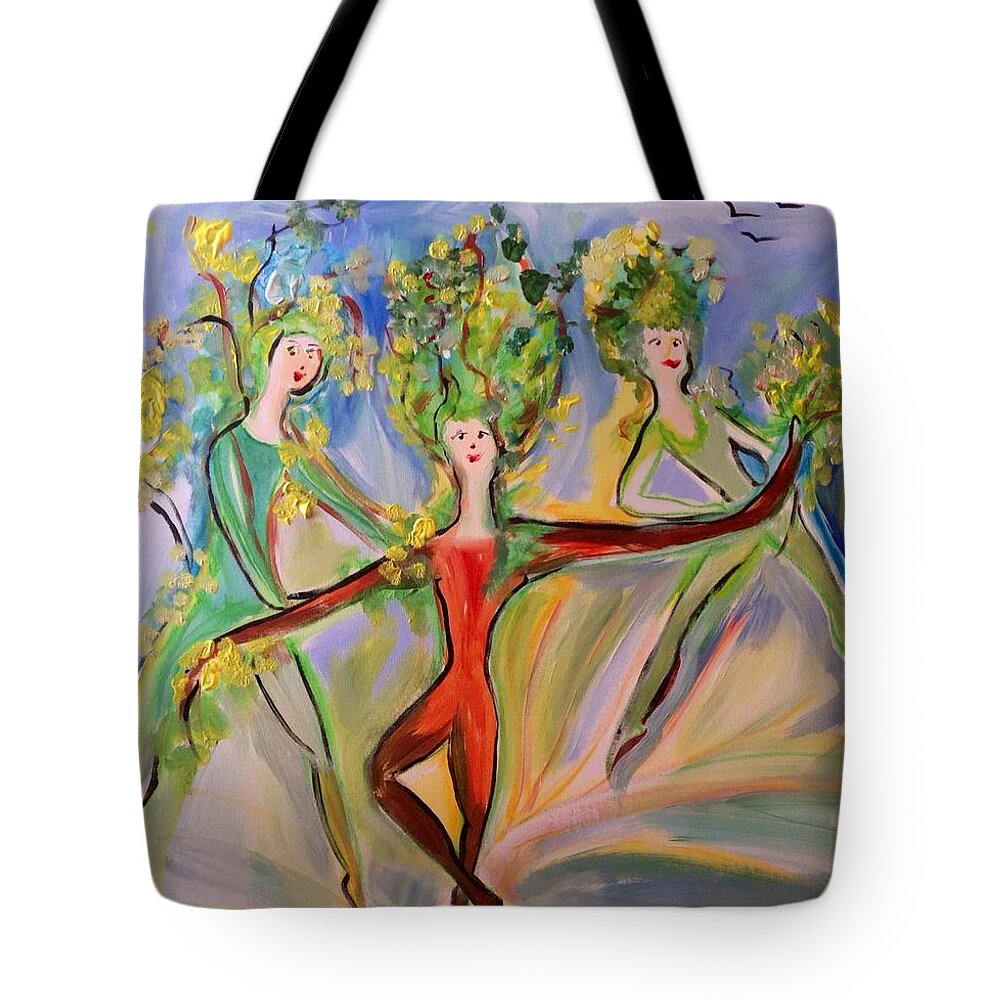 Green Tote Bag featuring the painting Irish greenery by Judith Desrosiers
