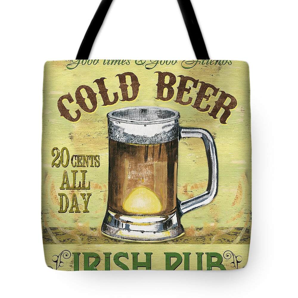 Beer Tote Bag featuring the painting Irish Pub by Debbie DeWitt