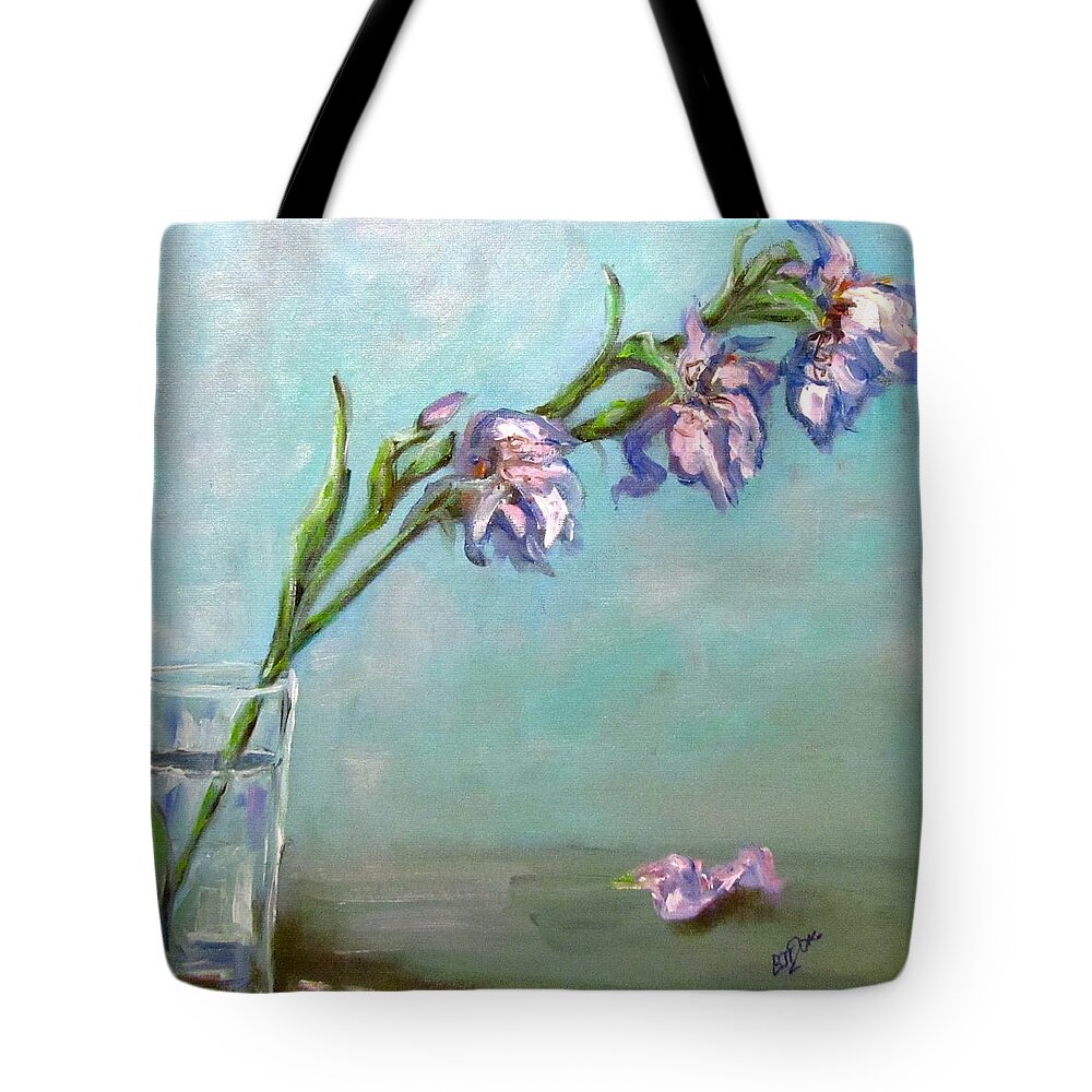 Iris Tote Bag featuring the painting Iris's Last Stand by Barbara O'Toole