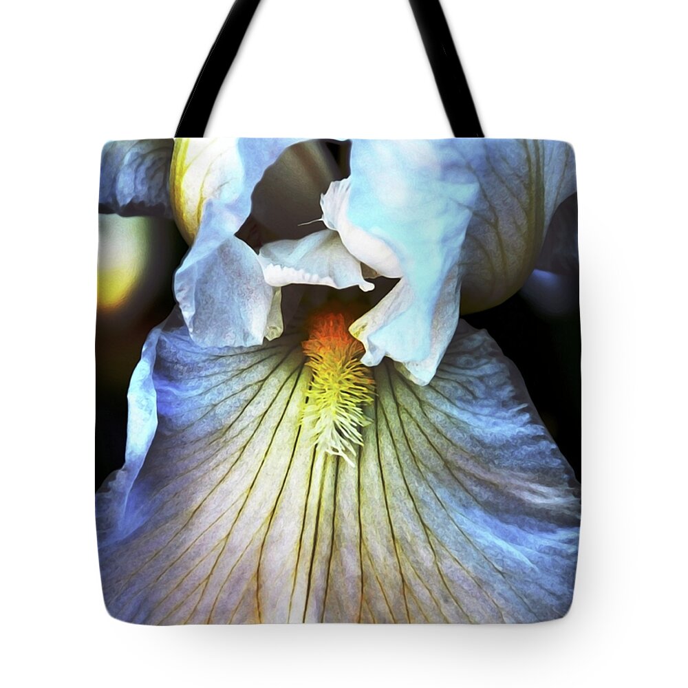 Iris Tote Bag featuring the photograph Irresistibly Iris by Angelina Tamez