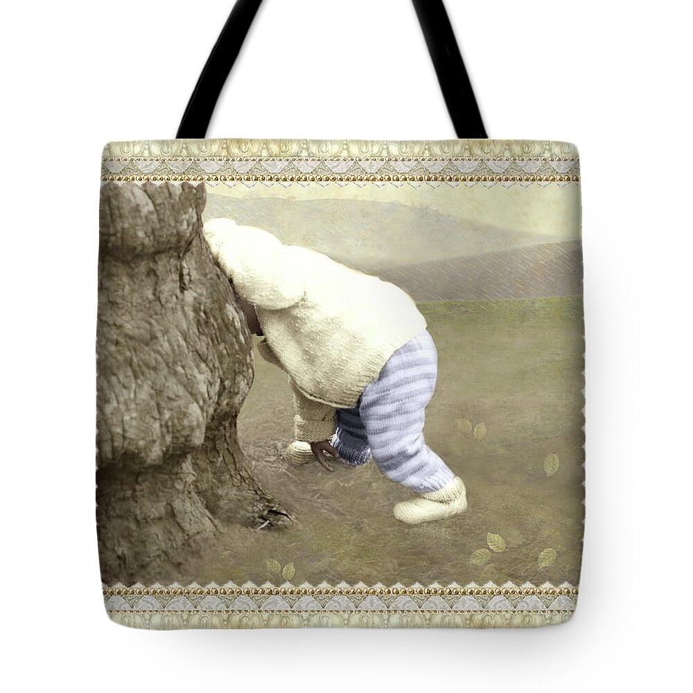  Tote Bag featuring the photograph Is Bunny Behind Tree? by Adele Aron Greenspun