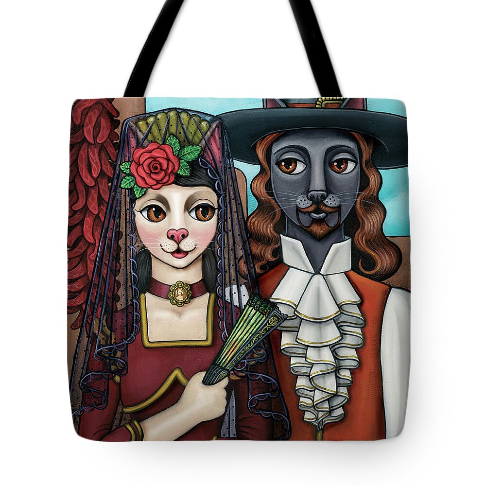 Cat Art Tote Bag featuring the painting Cats of Spain by Victoria De Almeida