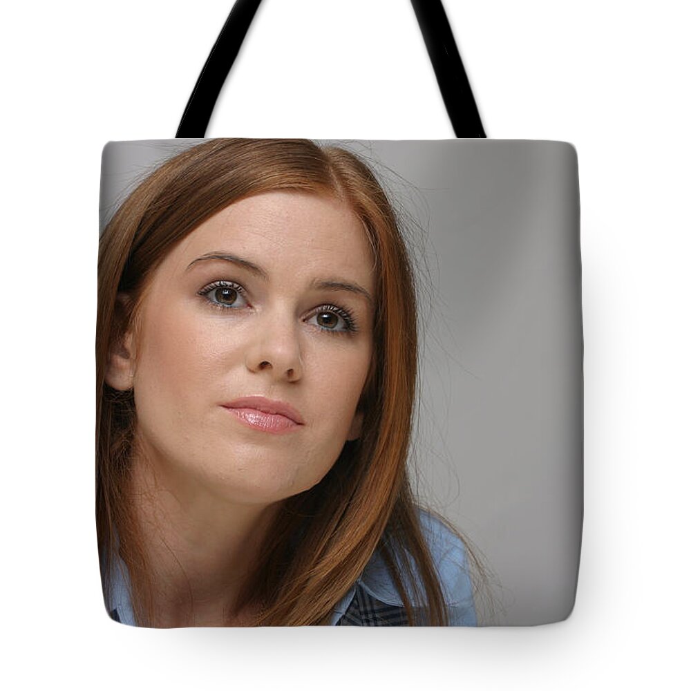 Isla Fisher Tote Bag featuring the digital art Isla Fisher by Super Lovely