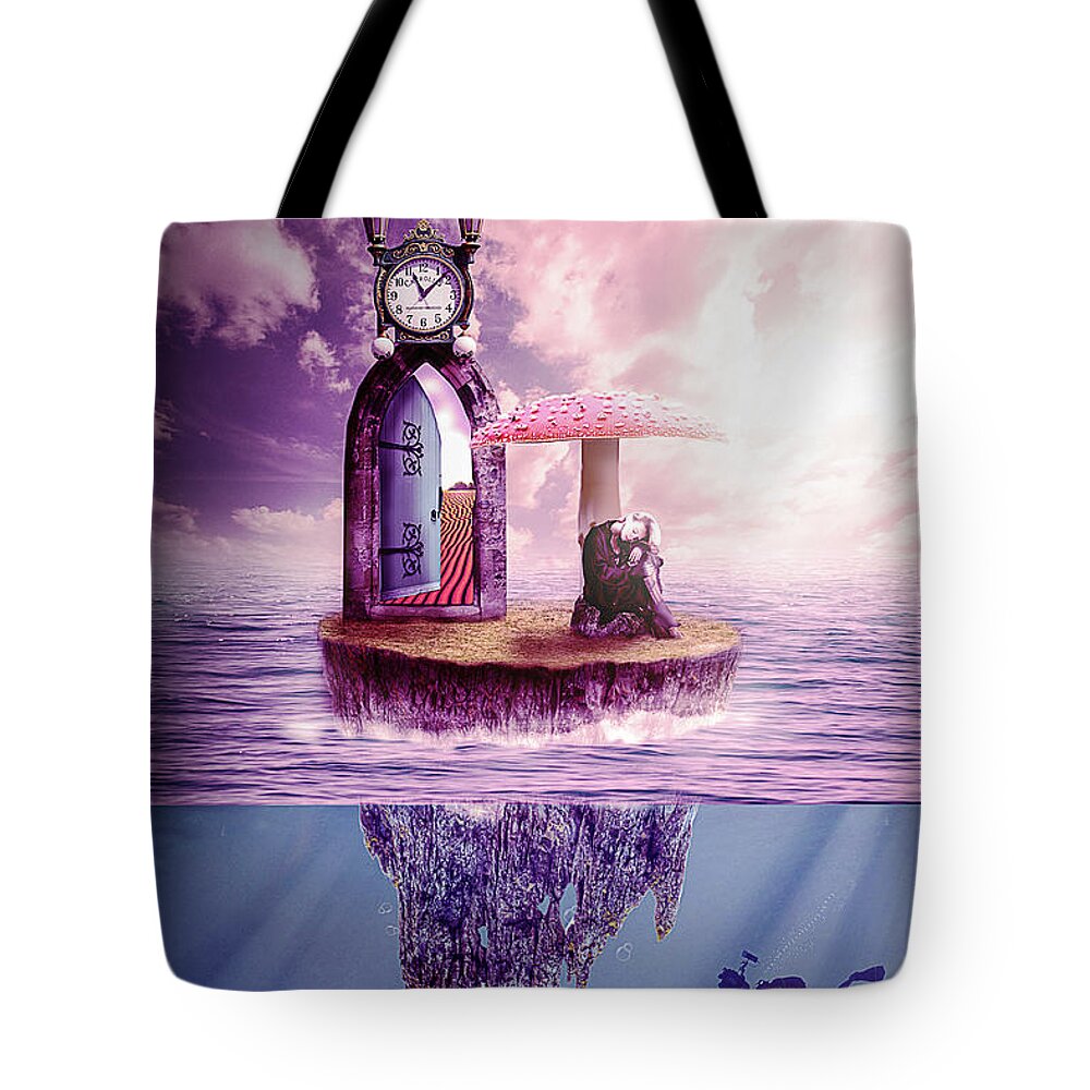 Perspective Tote Bag featuring the digital art Island Dreaming by Nathan Wright