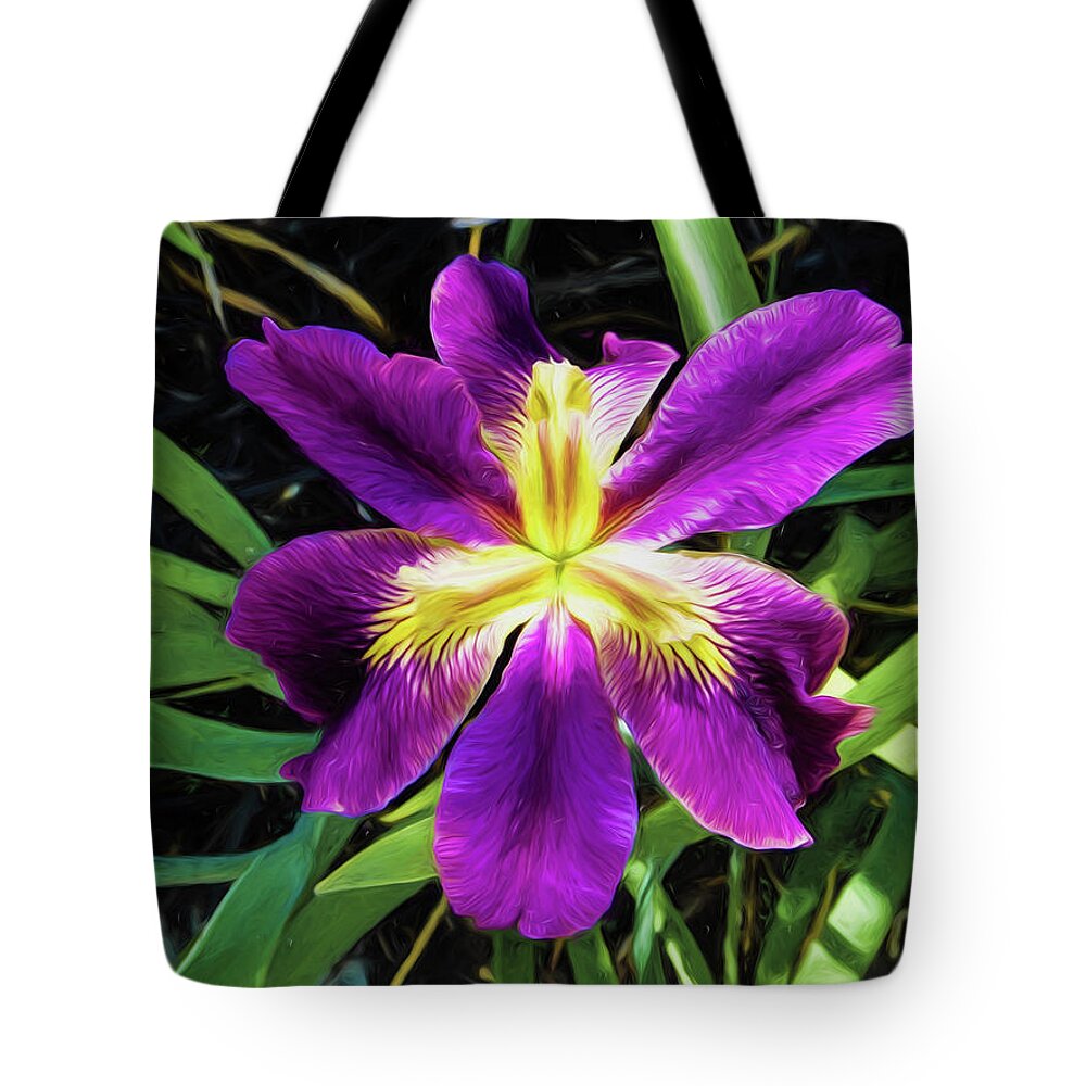 Flower Tote Bag featuring the photograph Island Iris 2 by Penny Lisowski