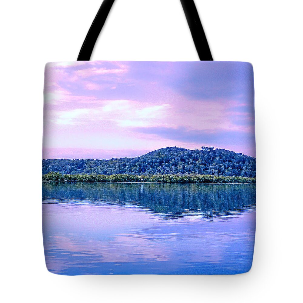 Island Tote Bag featuring the photograph Island Reflection Purple Haze by Michael Blaine