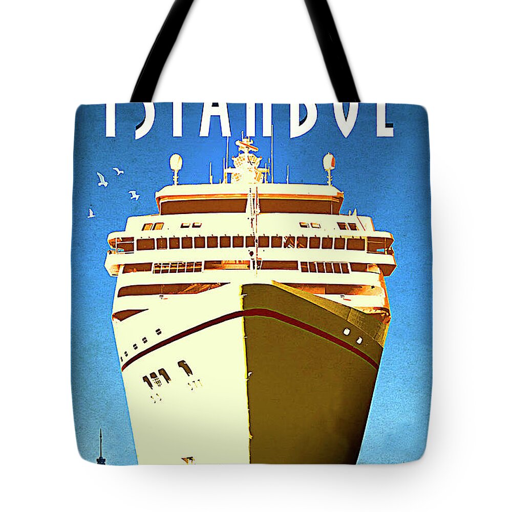 Istanbul Cruise Tote Bag featuring the painting Istanbul cruise, Turkey by Long Shot