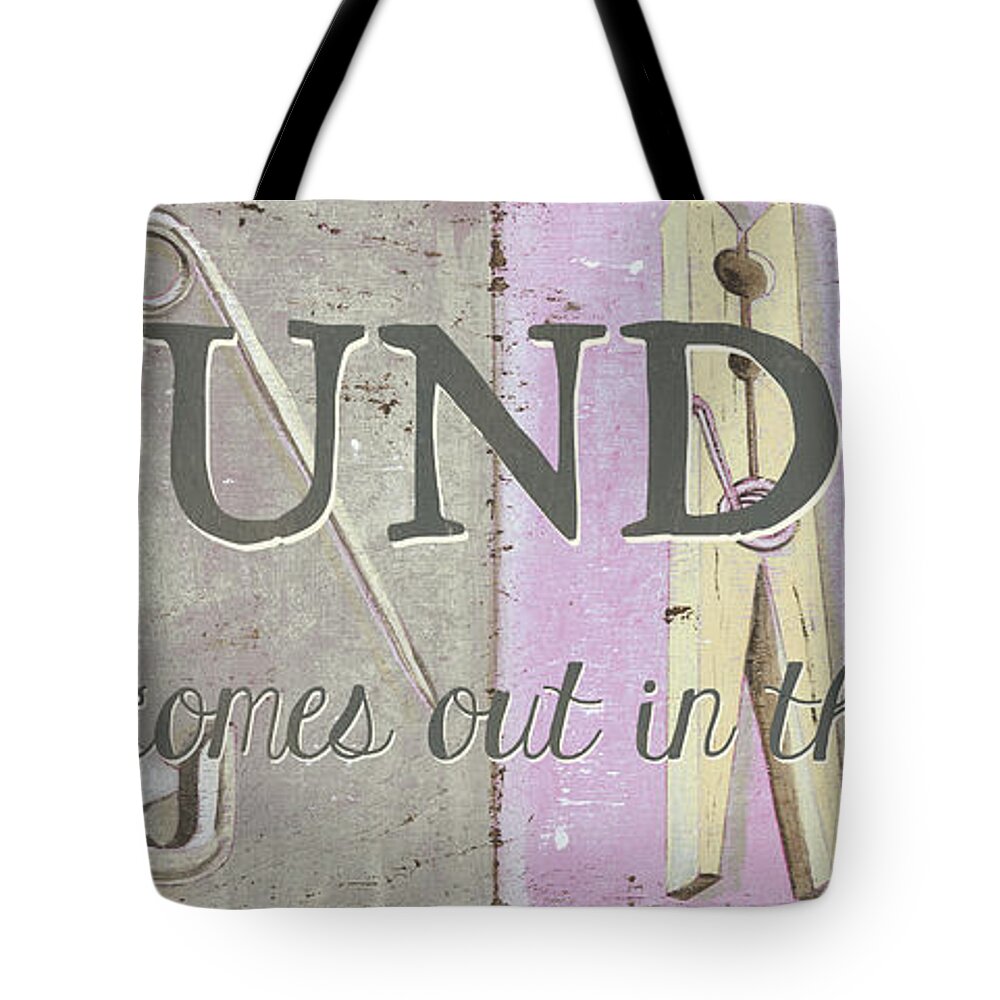 Laundry Tote Bag featuring the painting It All Comes Out in The Wash by Debbie DeWitt