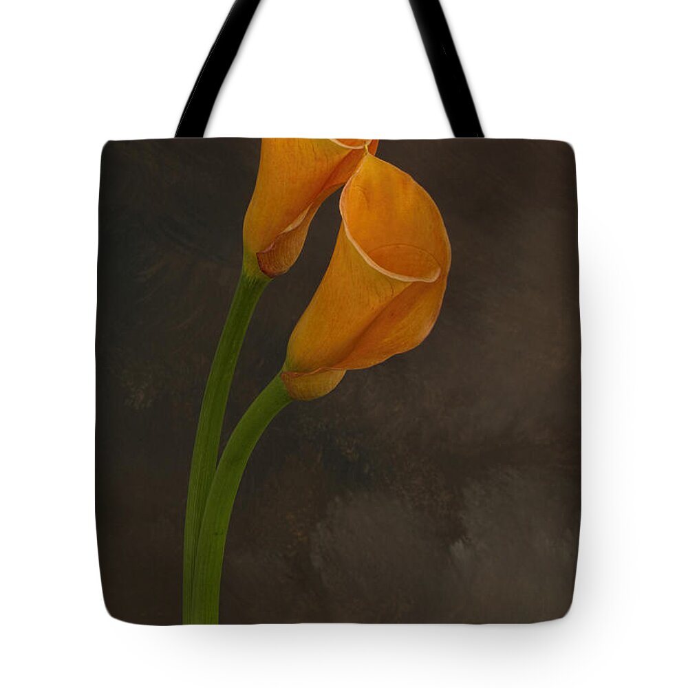 Calla Lilies Tote Bag featuring the photograph It Takes Two to Tango by Mary Buck