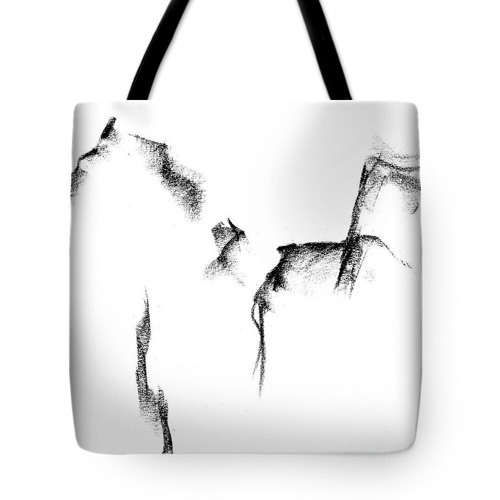 Equine Art Tote Bag featuring the painting Its Just a Little Sketch by Frances Marino