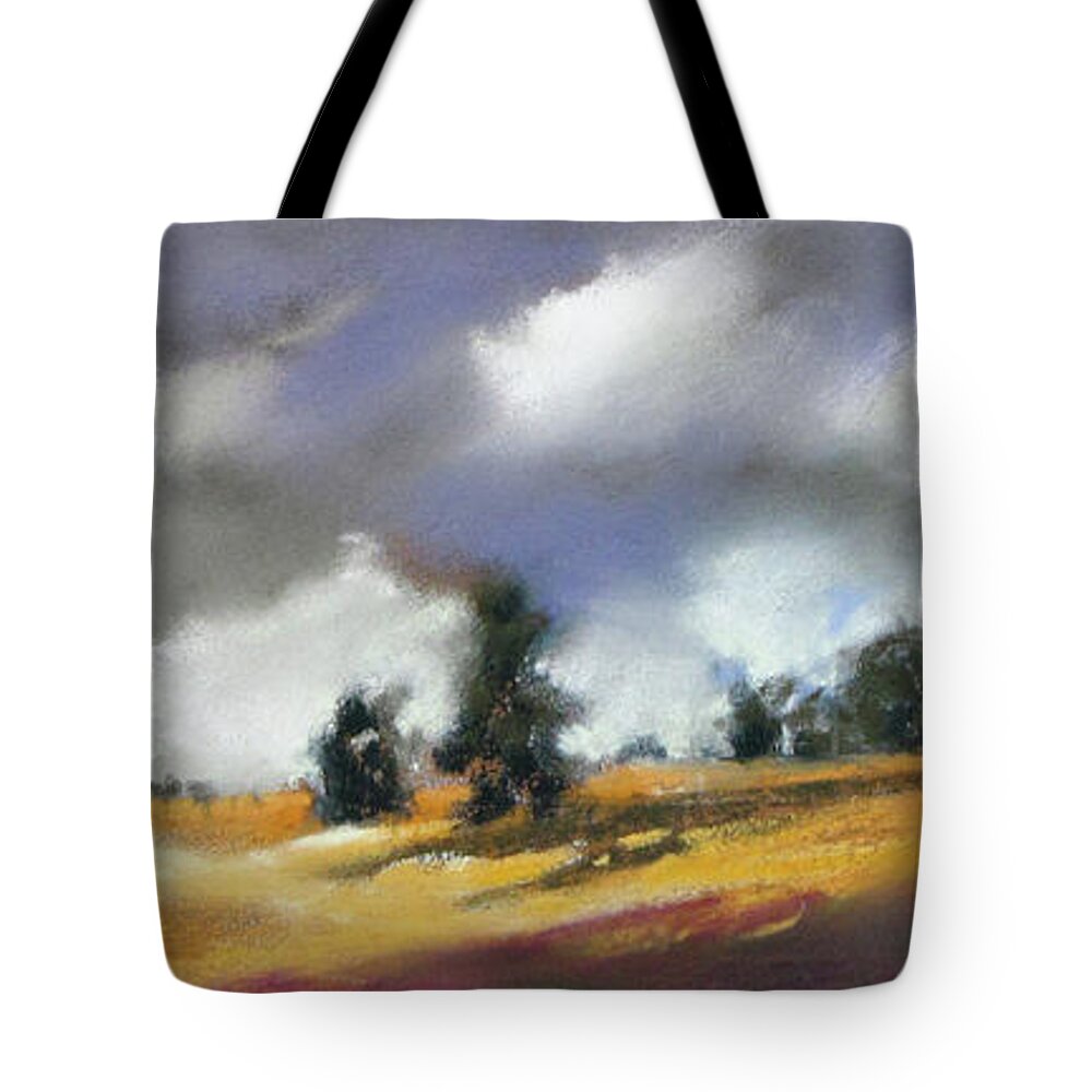 Landscape Tote Bag featuring the painting It's Showtime by Rae Andrews
