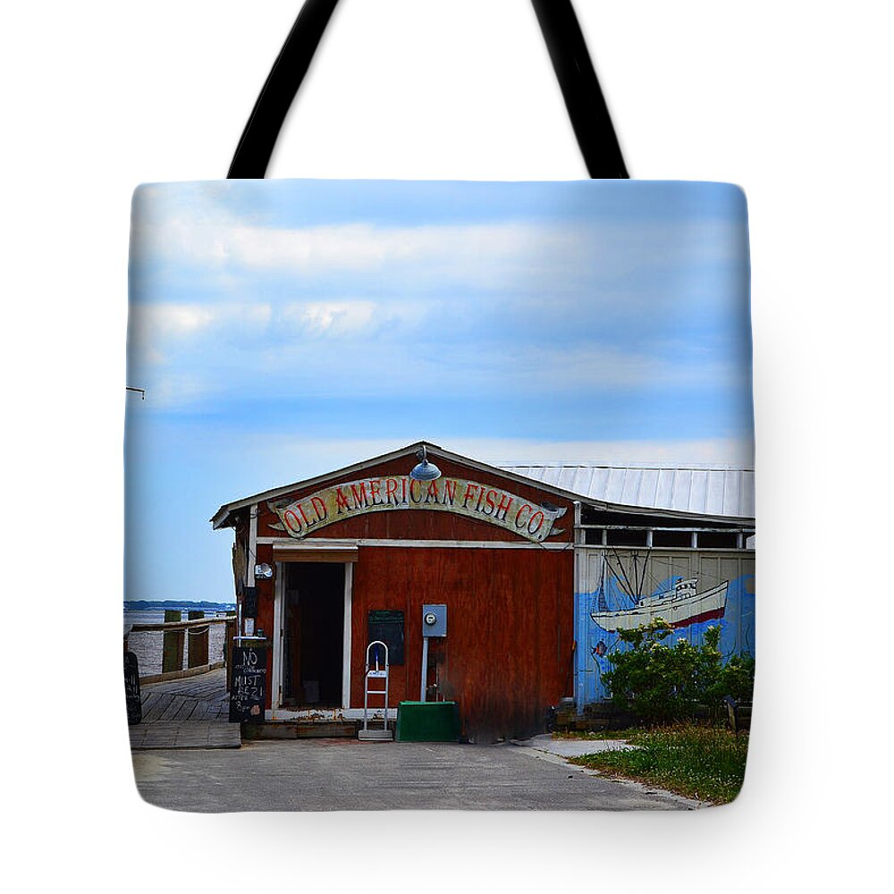 Ivan's Tote Bag featuring the photograph Ivan's American Fish Company by Amy Lucid