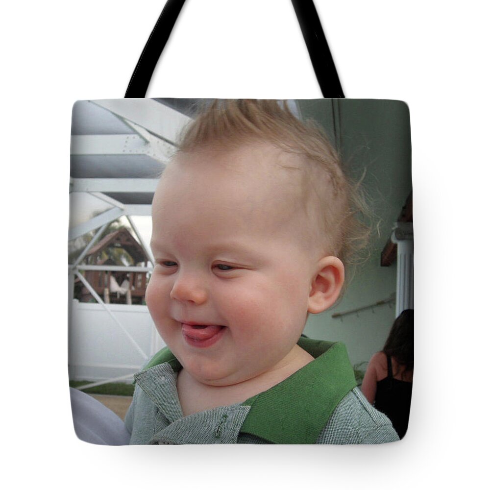 Baby Making Faces Tote Bag featuring the photograph I've Got A Secret by Val Oconnor