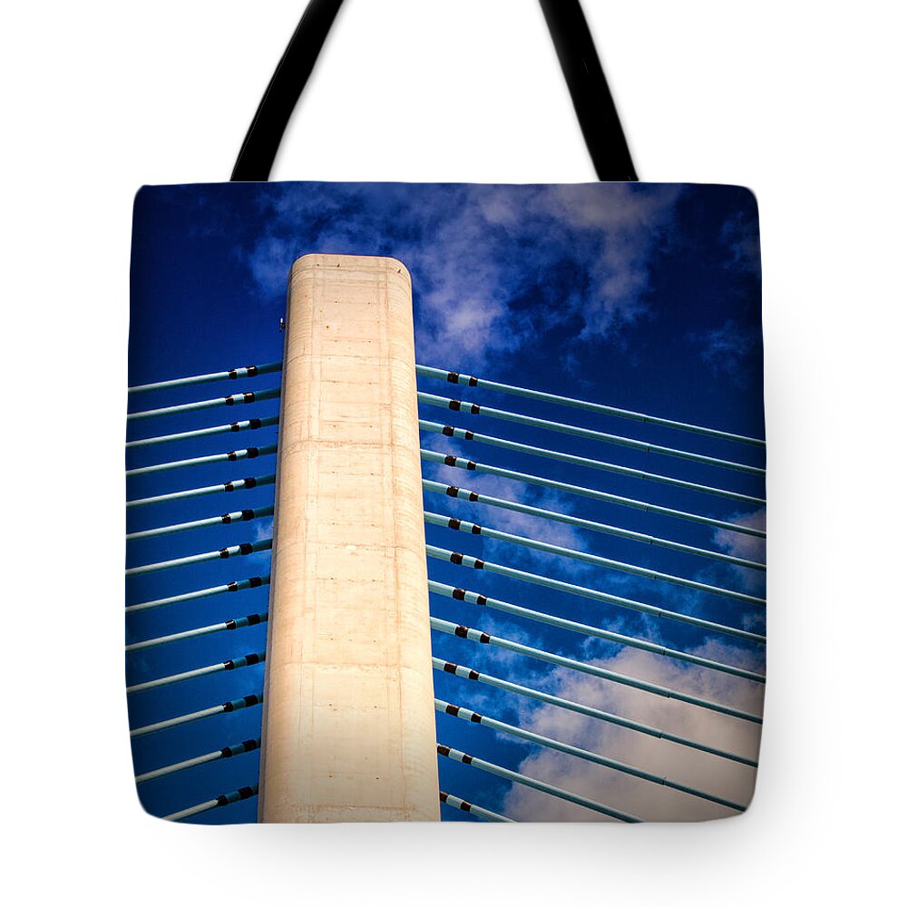 Indian River Bridge Tote Bag featuring the photograph Ivory Tower at Indian River Inlet by Bill Swartwout