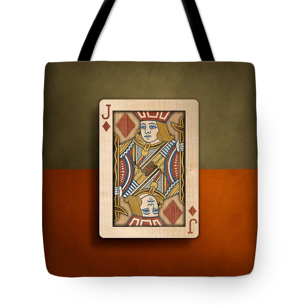 Game Tote Bag featuring the photograph Jack of Diamonds in Wood by YoPedro