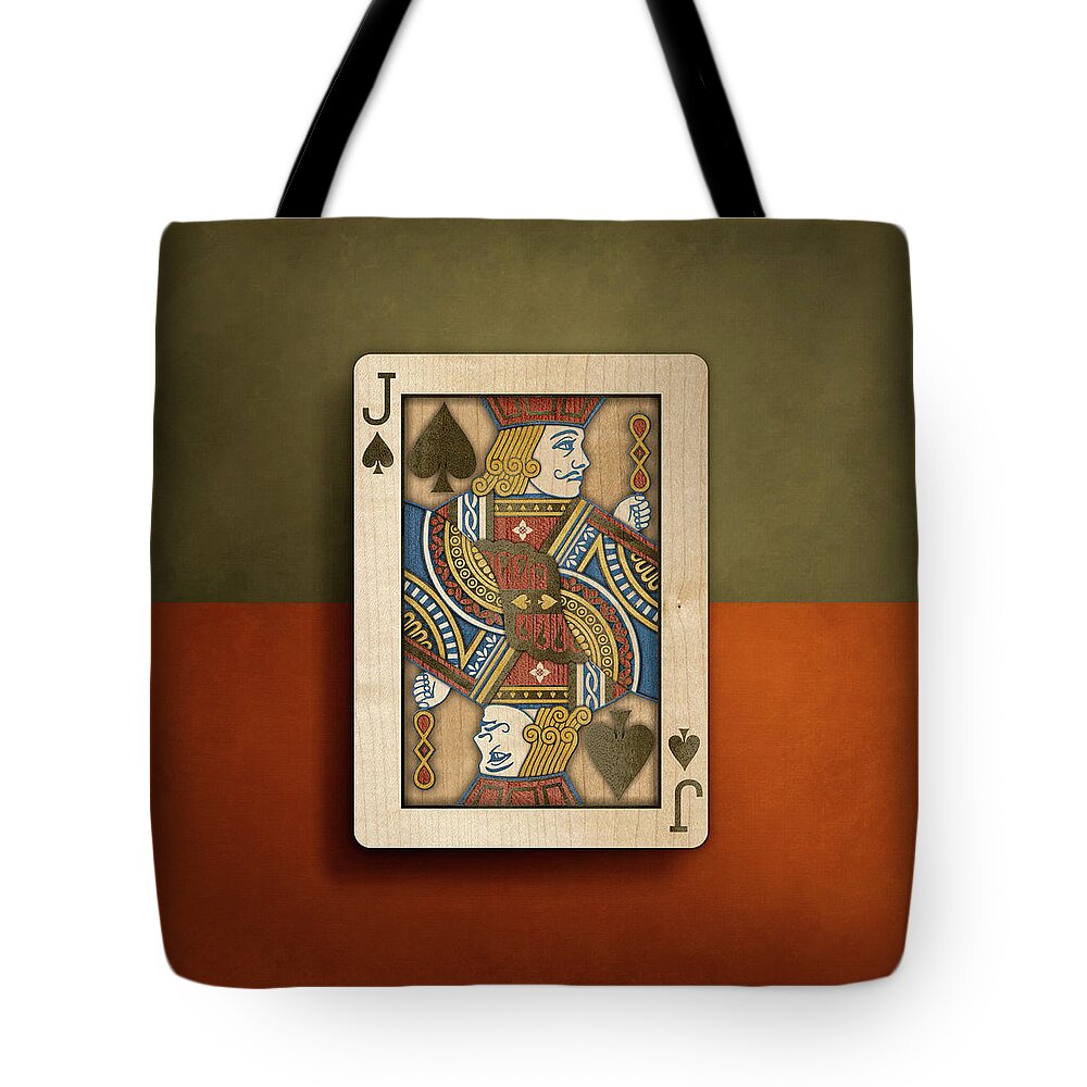 Boards Tote Bag featuring the photograph Jack of Spades in Wood by YoPedro