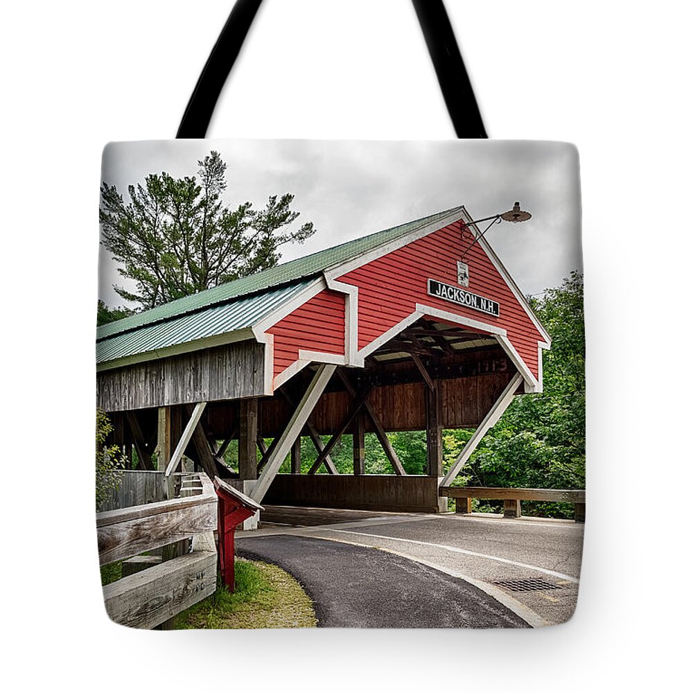 Jackson Tote Bag featuring the photograph Jackson Covered Bridge by Betty Denise