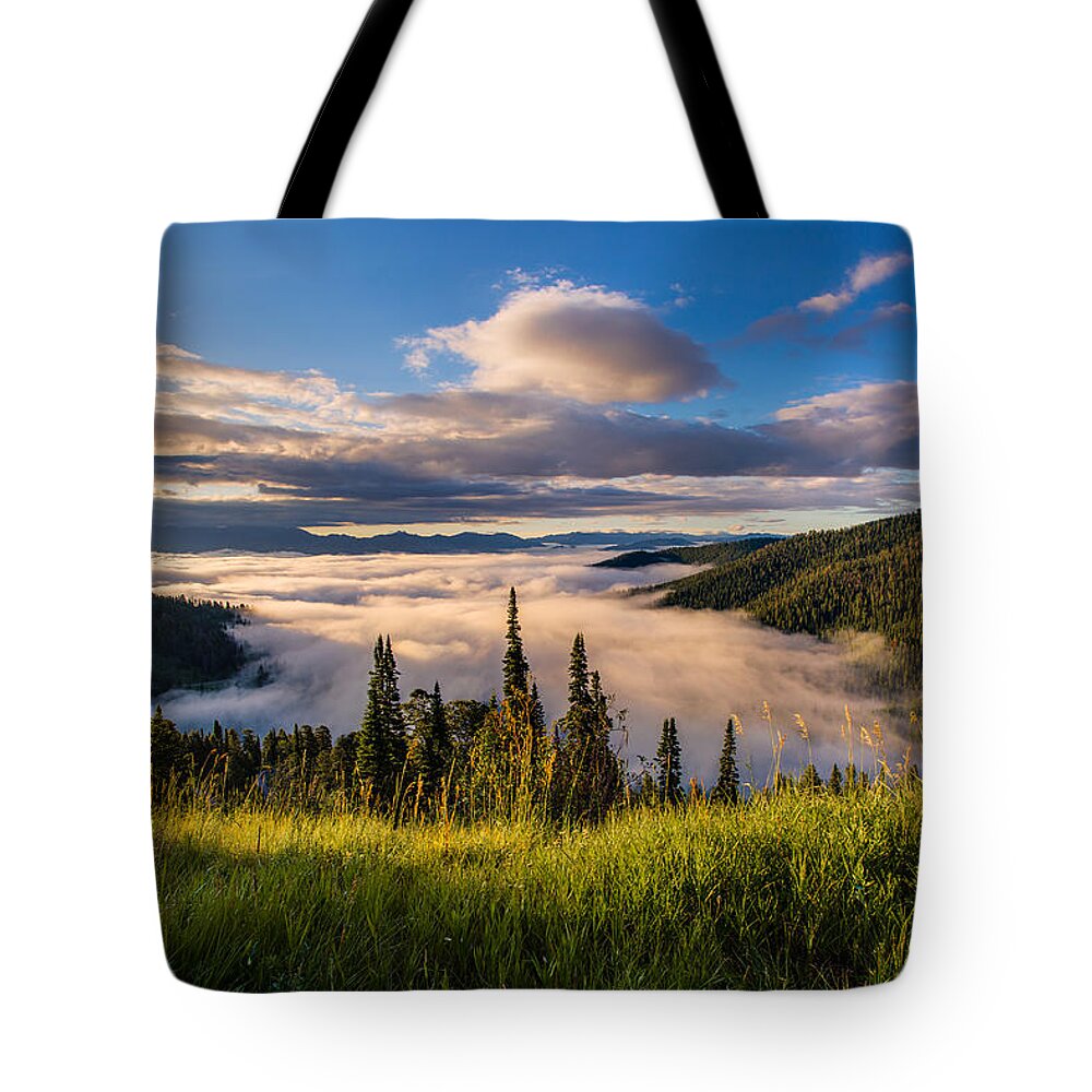 Jackson Hole Tote Bag featuring the photograph Jackson Hole From Above by Adam Mateo Fierro
