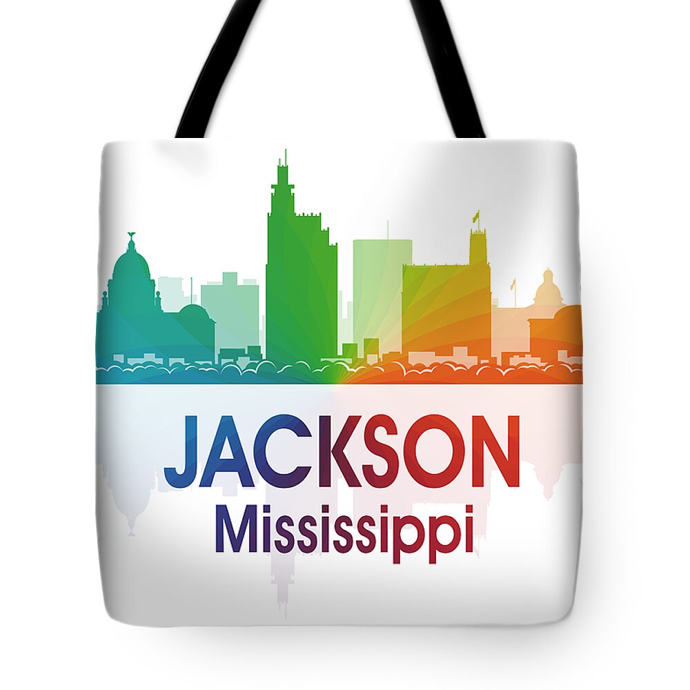 Jackson Tote Bag featuring the digital art Jackson MS by Angelina Tamez