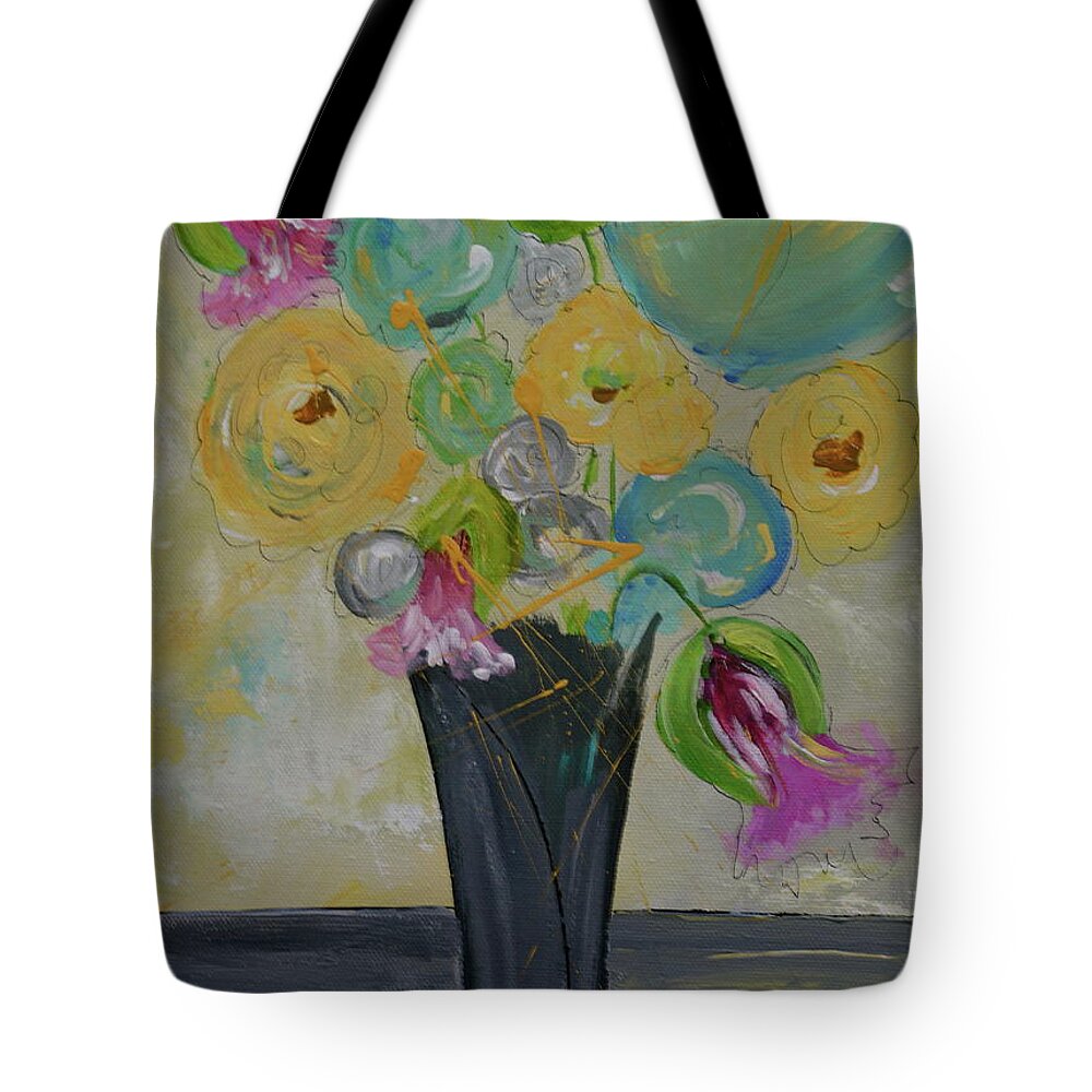 Happy Paintings Tote Bag featuring the painting Jacqueline by Teresa Tilley