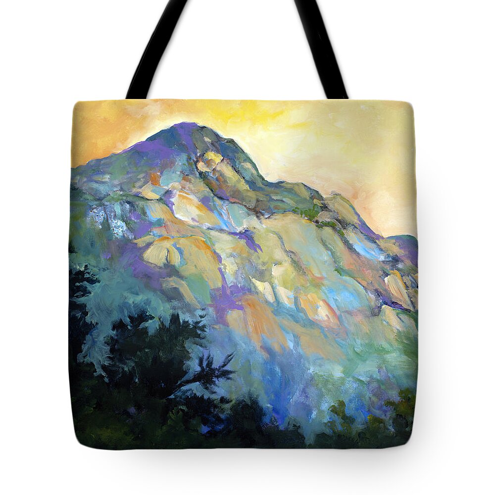 China Tote Bag featuring the painting Jade Mountain by Caroline Patrick