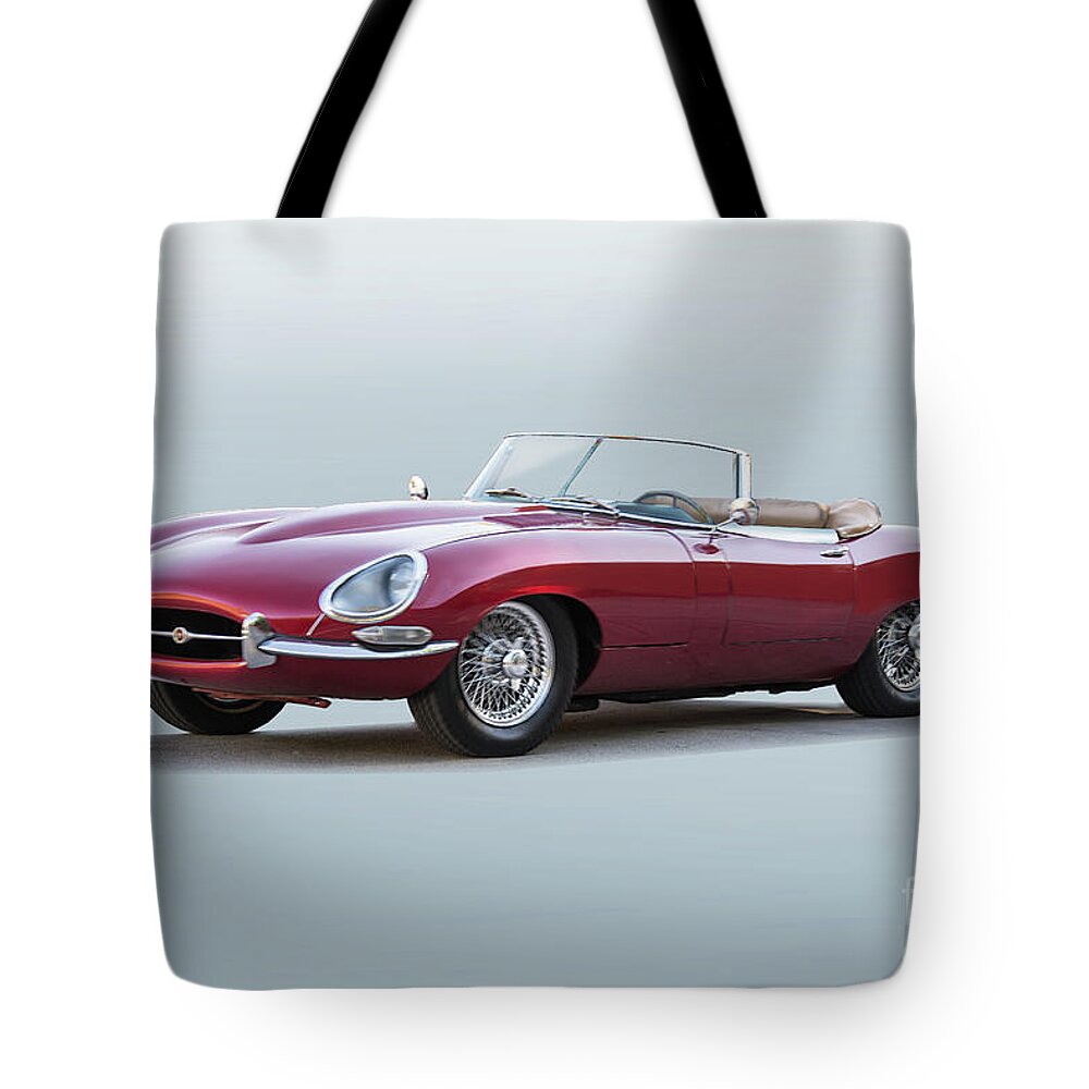 Auto Tote Bag featuring the photograph Jaguar E-Type Roadster III by Dave Koontz