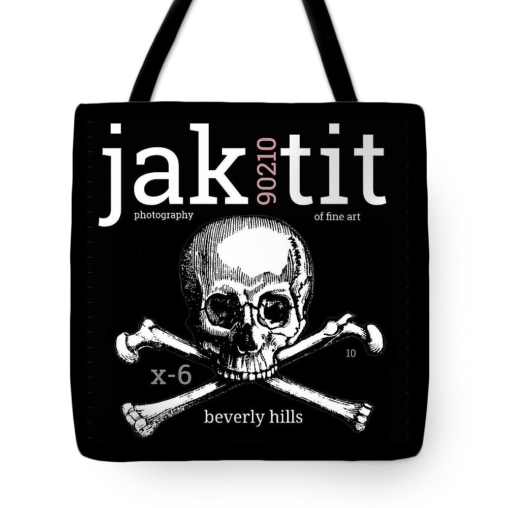 Beverly Hills Tote Bag featuring the digital art Jak 90210 Tit Logo Beverly Hills by Jak Tit