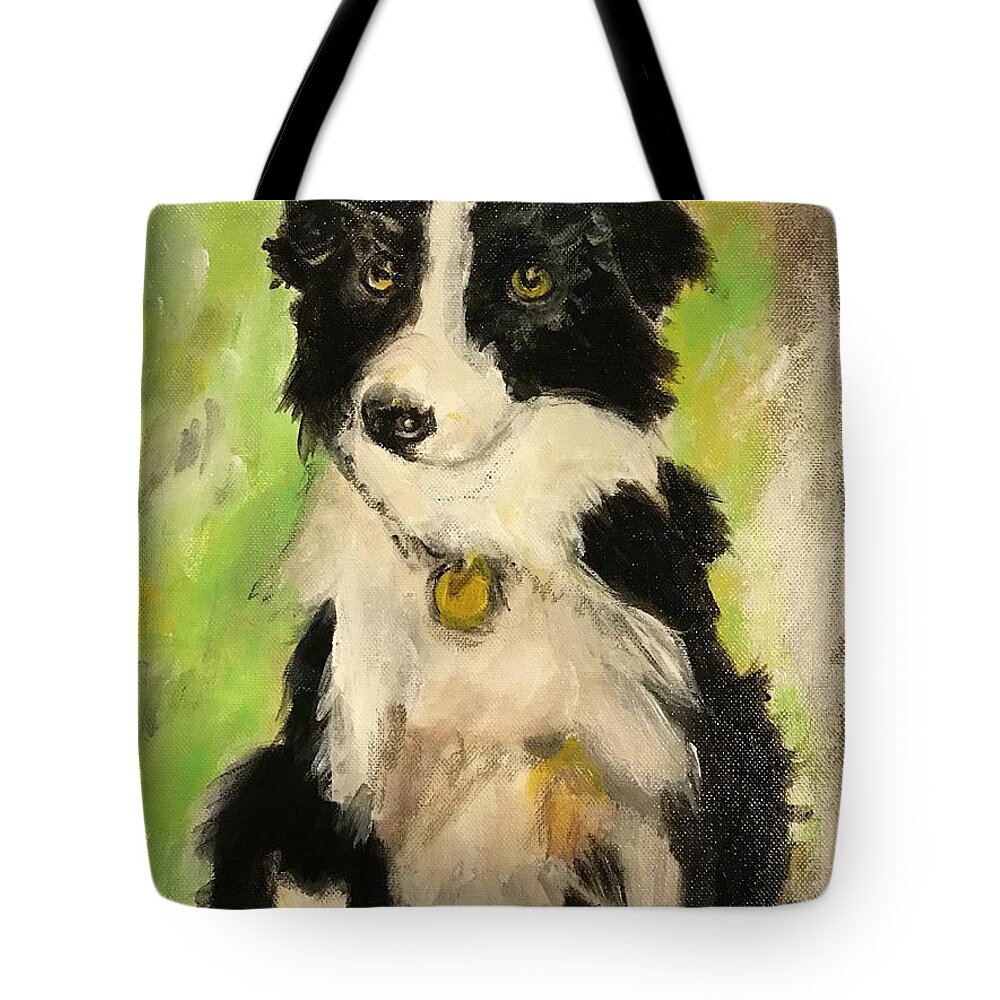 Dog Tote Bag featuring the painting Jake by Denice Palanuk Wilson