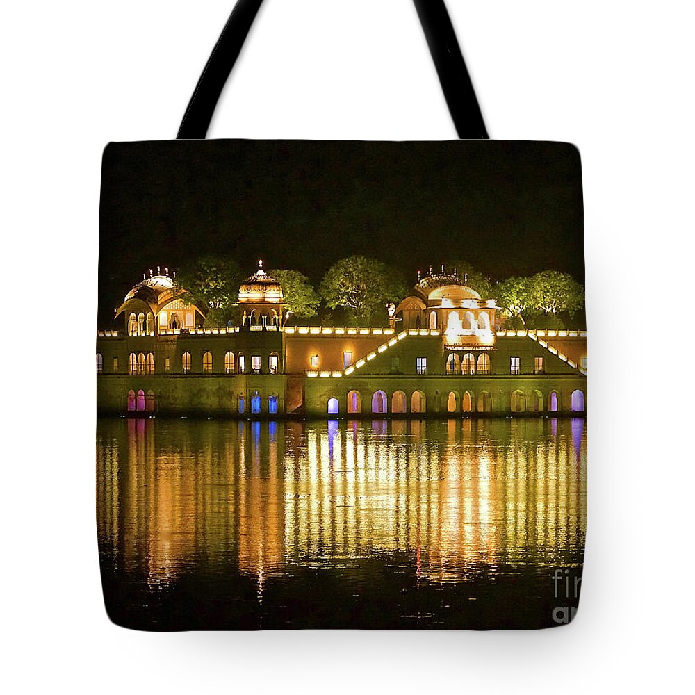 India Tote Bag featuring the photograph Jal Palace at Night by Michael Cinnamond