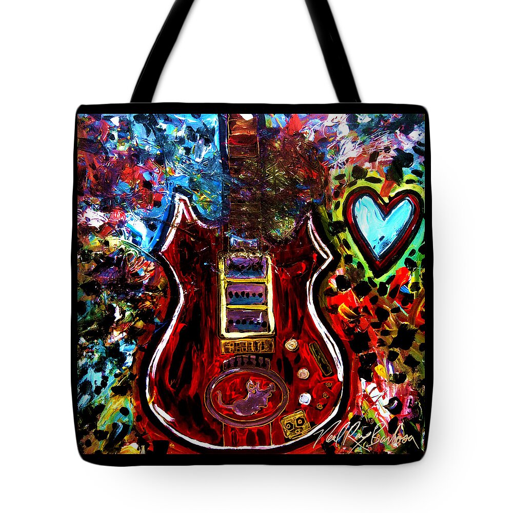 Jerry Garcia Tote Bag featuring the painting Jaming with Garcia by Neal Barbosa
