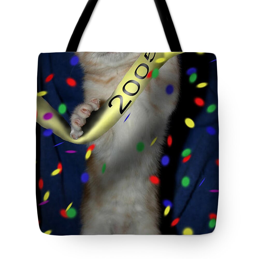 Cat Tote Bag featuring the digital art January 2005 by Robert Morin