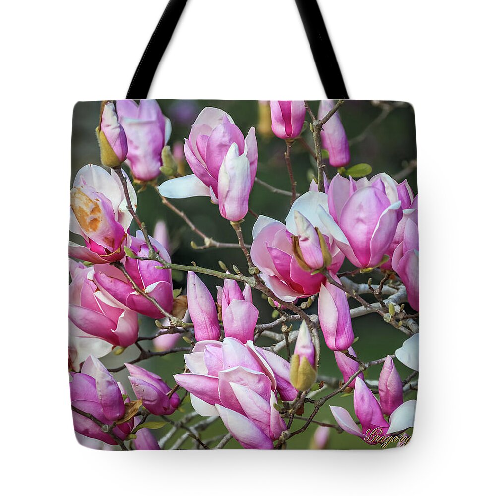 Flowers Tote Bag featuring the photograph Japanese Blooms by Gregory Daley MPSA