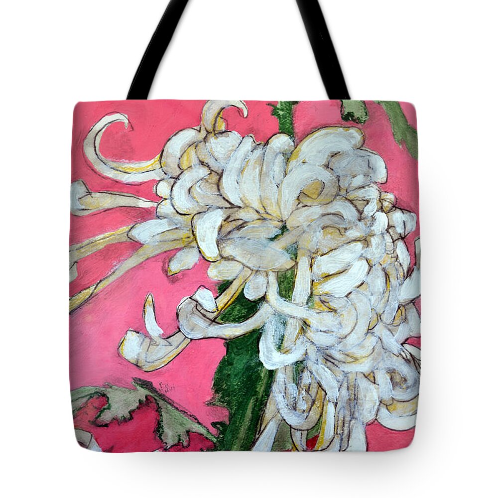 Flower Tote Bag featuring the painting Japanese Mum by Diane montana Jansson