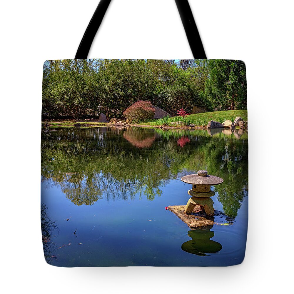 Japanese Lantern Tote Bag featuring the photograph Japanese Reflections at Maymont by Rick Berk