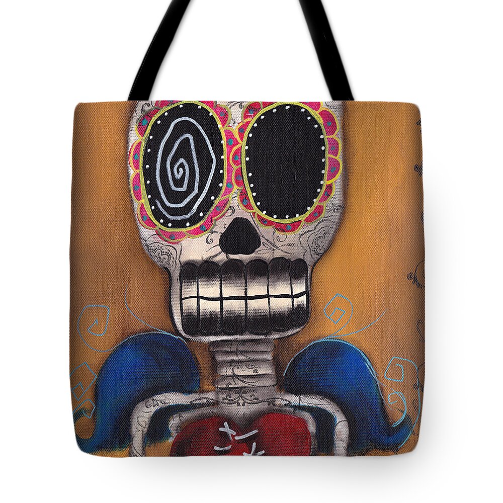 Day Of The Dead Tote Bag featuring the painting Javier by Abril Andrade