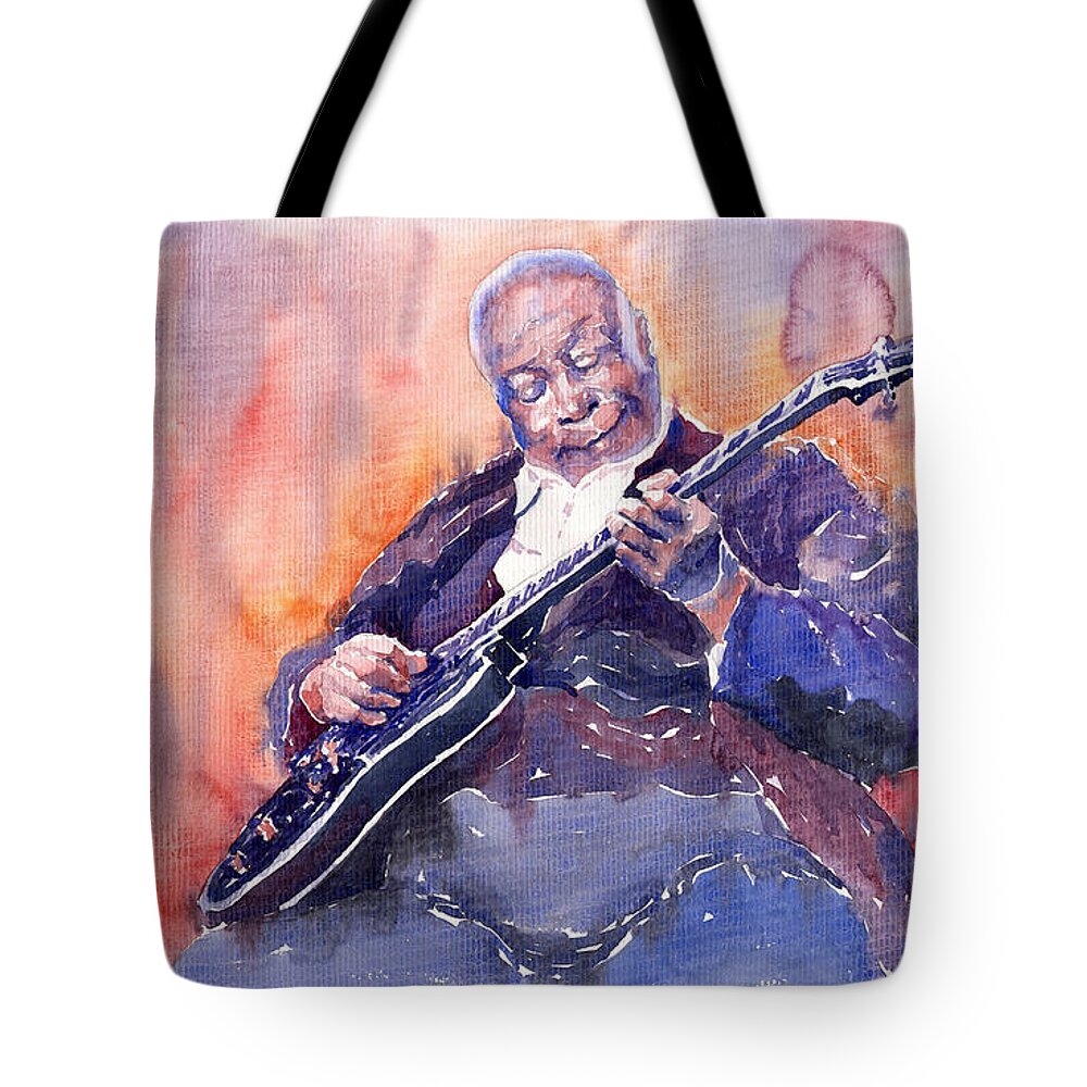 Jazz Tote Bag featuring the painting Jazz B.B. King 03 by Yuriy Shevchuk