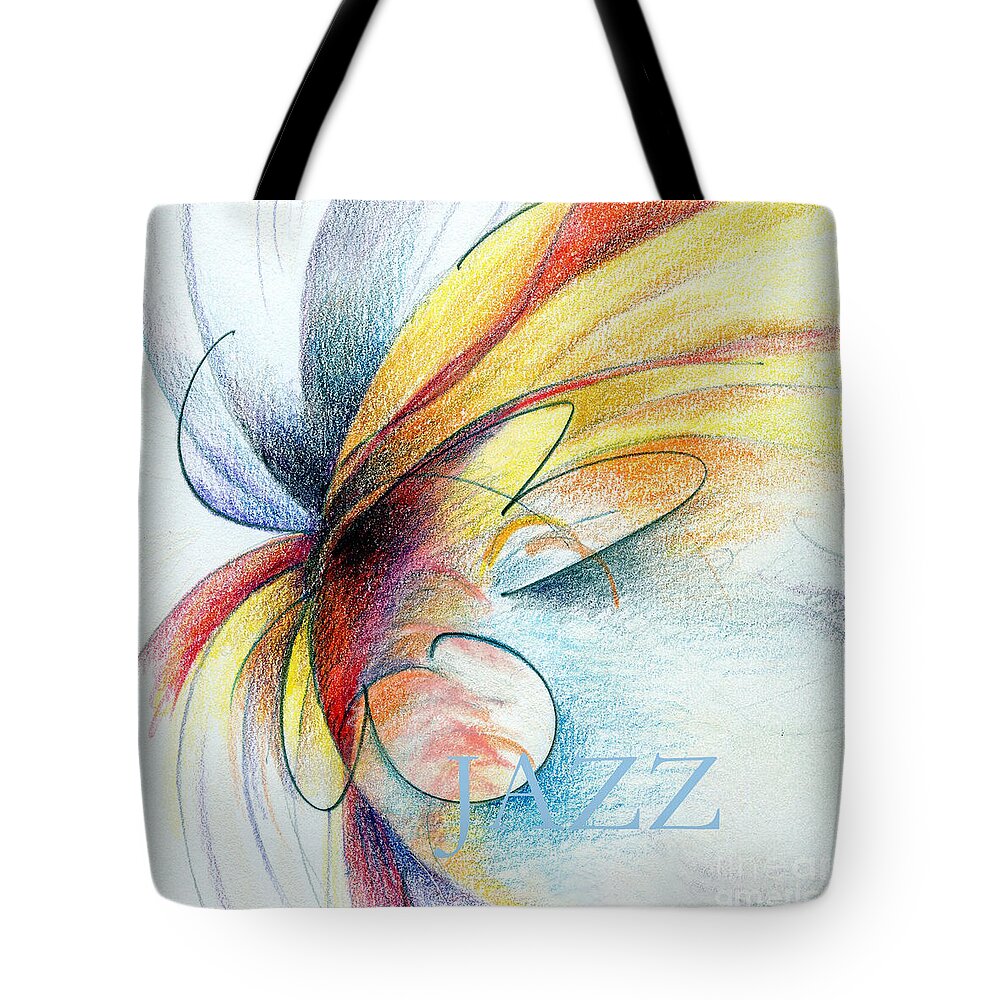 Pencil Drawing Tote Bag featuring the drawing Jazz by Rosanne Licciardi