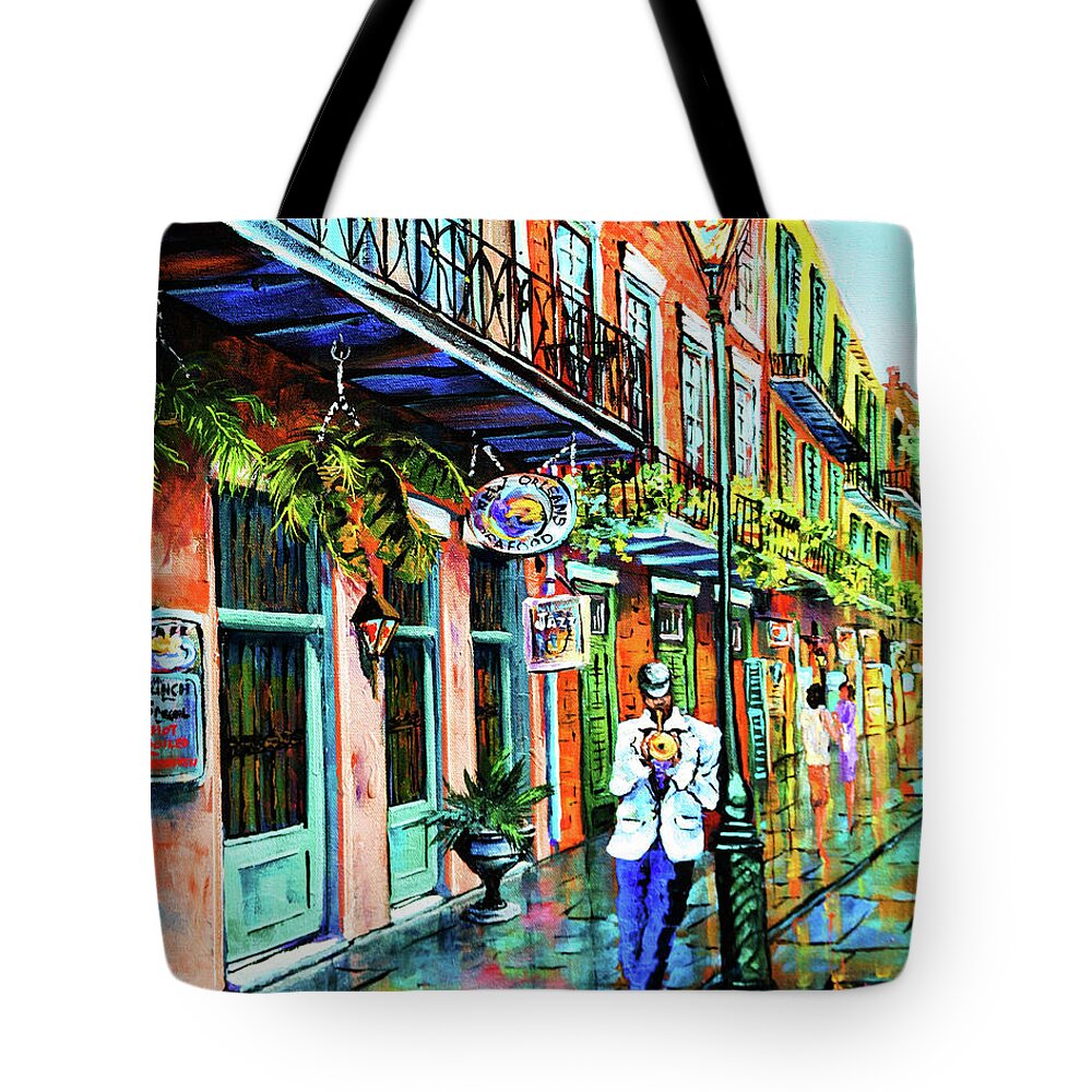New Orleans Art Tote Bag featuring the painting Jazz'n by Dianne Parks